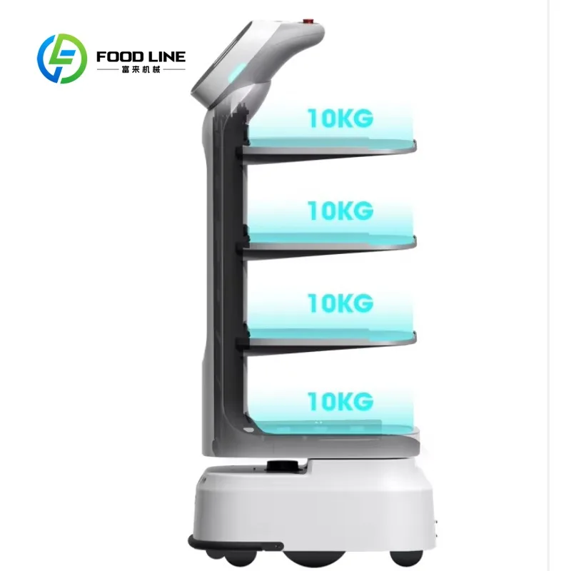 Food Delivery Robot 10kg Load Capacity Smart Navigation Anti Collision Multi Floor Service Commercial Equipment  Customized