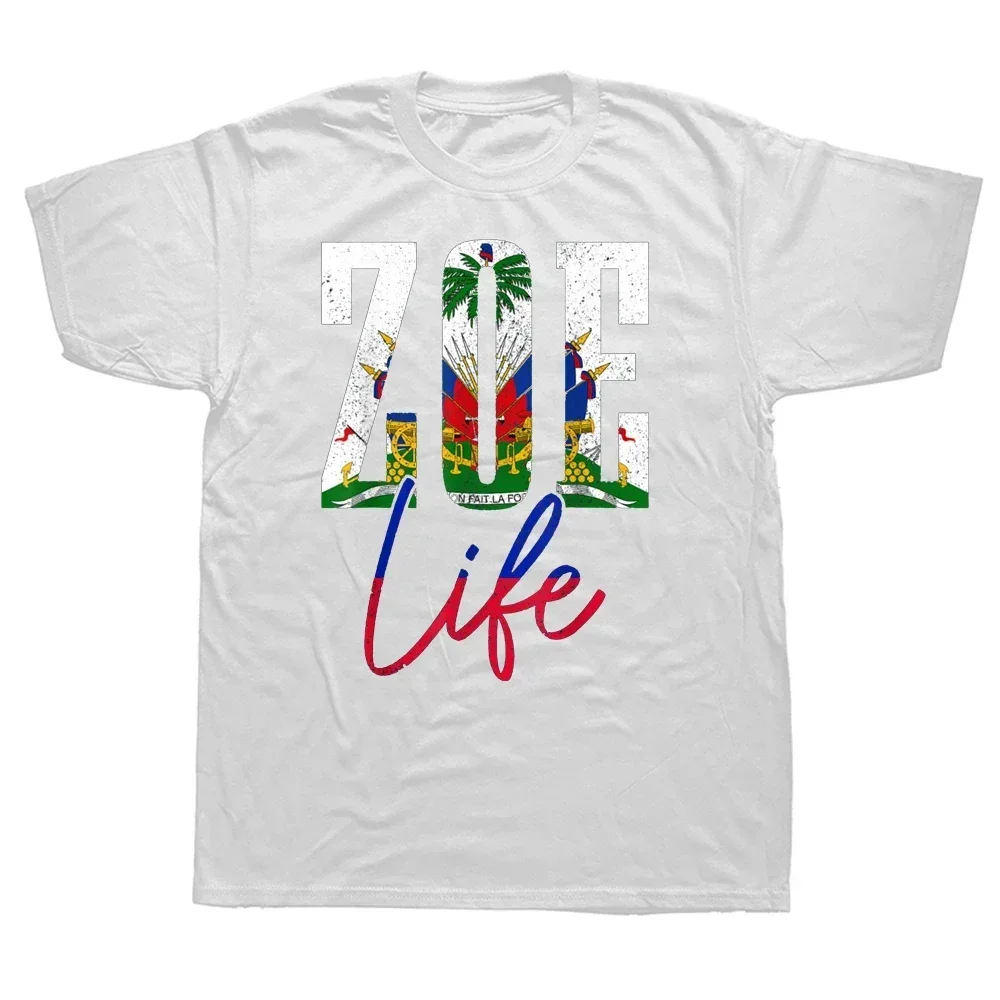 Cotton Streetwear Short Sleeve Birthday Gifts Summer Style T-shirt Mens Clothing Haiti Flag Haitian Life Pride Vintage T Shirts