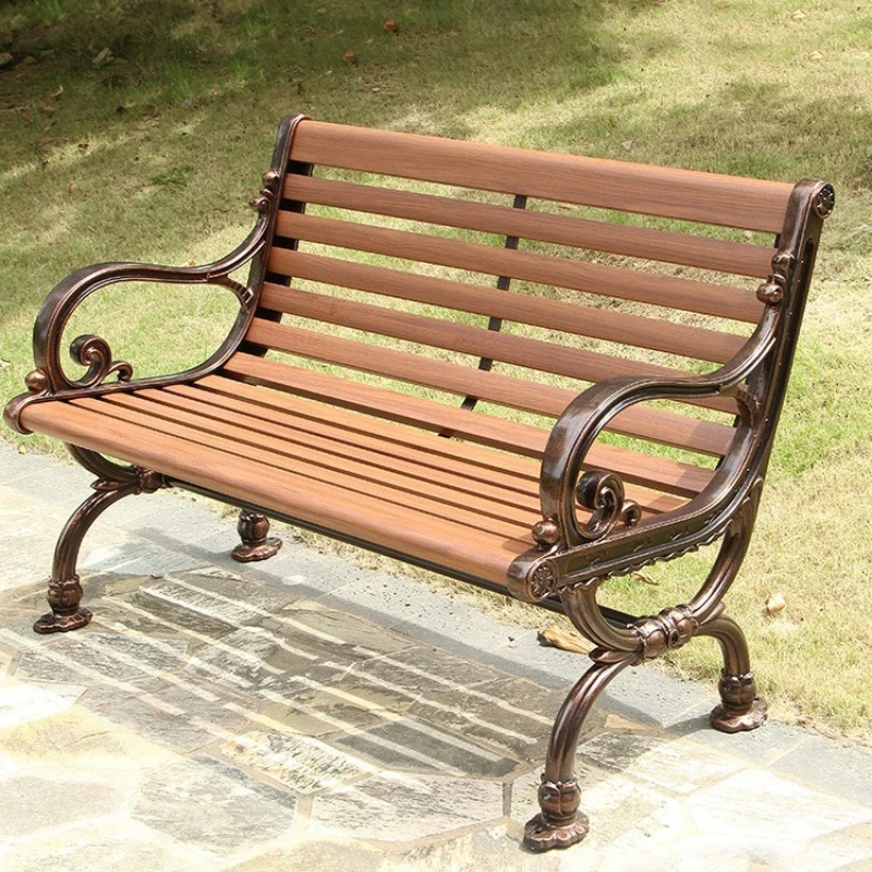 

Park Chair Bench Cast Aluminum Outdoor Solid Wood Cast Iron Plastic Wood Bench Leisure Outdoor Iron Art