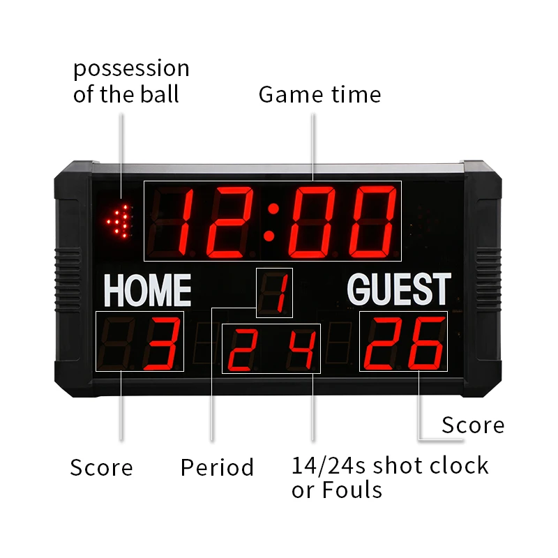 

YTYIN High Quality 11-digit Digital Display Scoring Counter Portable LED Scoreboard for Multisports Electronic Basketball Score