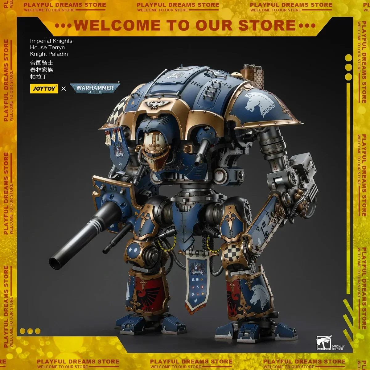 JOYTOY 1/18  Warhammer 40k Model Imperial Knights House Terryn Knight Paladin Action Figure Doll Collect Desk DecorToy Xmas Gift