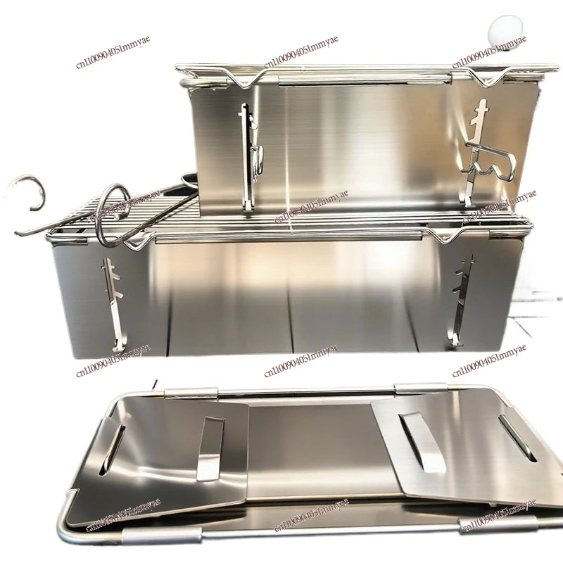

New/1 second opening and closing thickened stainless steel folding carbon oven 45 × 17 outdoor portable folding