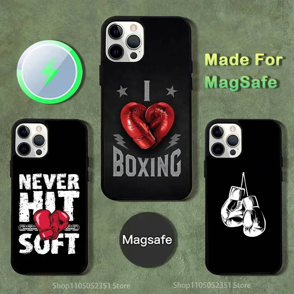 

Boxing Gloves Sport Phone Case For iPhone 16,15,14,13,12,11,Pro,Max,Plus,Mini,SE4,E Magnetic Magsafe Wireless Charging