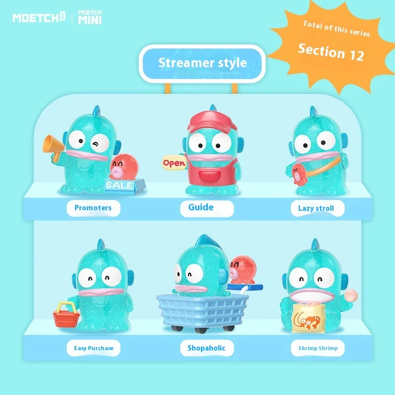 Sanrio Hangyodon ซูเปอร์มาร์เก็ตสมาชิก Day Series Mini Bean Blind Box รูปน่ารักสะสมโต๊ะ Decor Kawaii ตัวอักษรของขวัญ