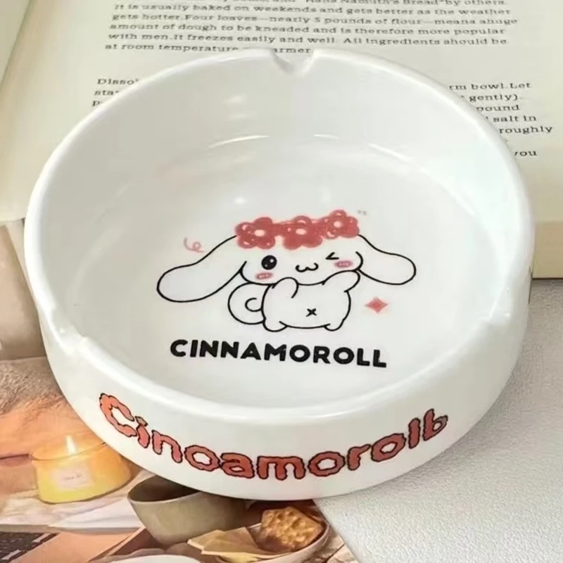 New Sanrio Hello Kitty Ceramic Ashtray Cute European Style Home Decor Minimalist Desktop Decoration For Boy Gift
