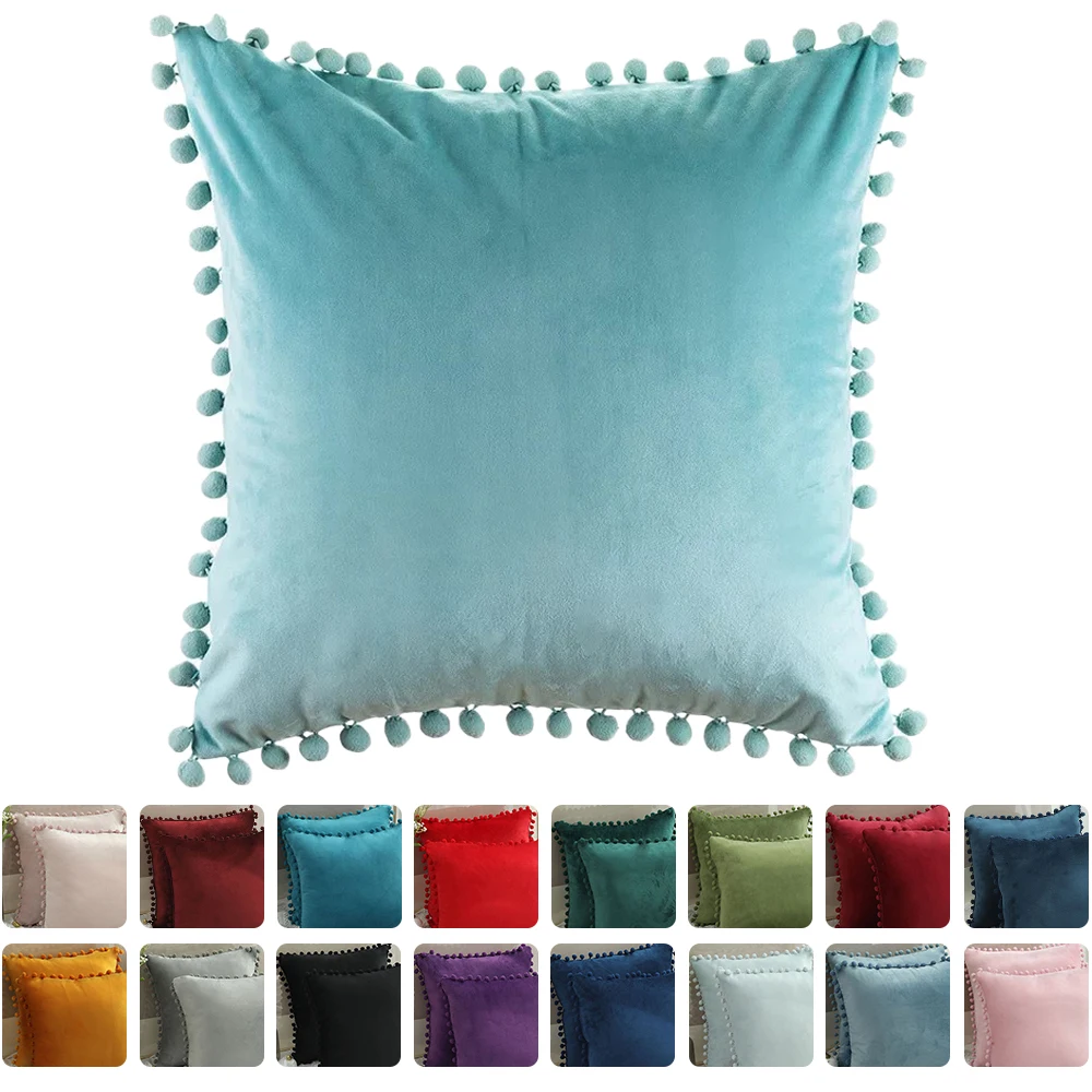 

Velvet Soft Cushion Covers Soild Colour Pillow Covers Decorative Throw Pillowcase for Home Living Room Rectangular Pillow Cover