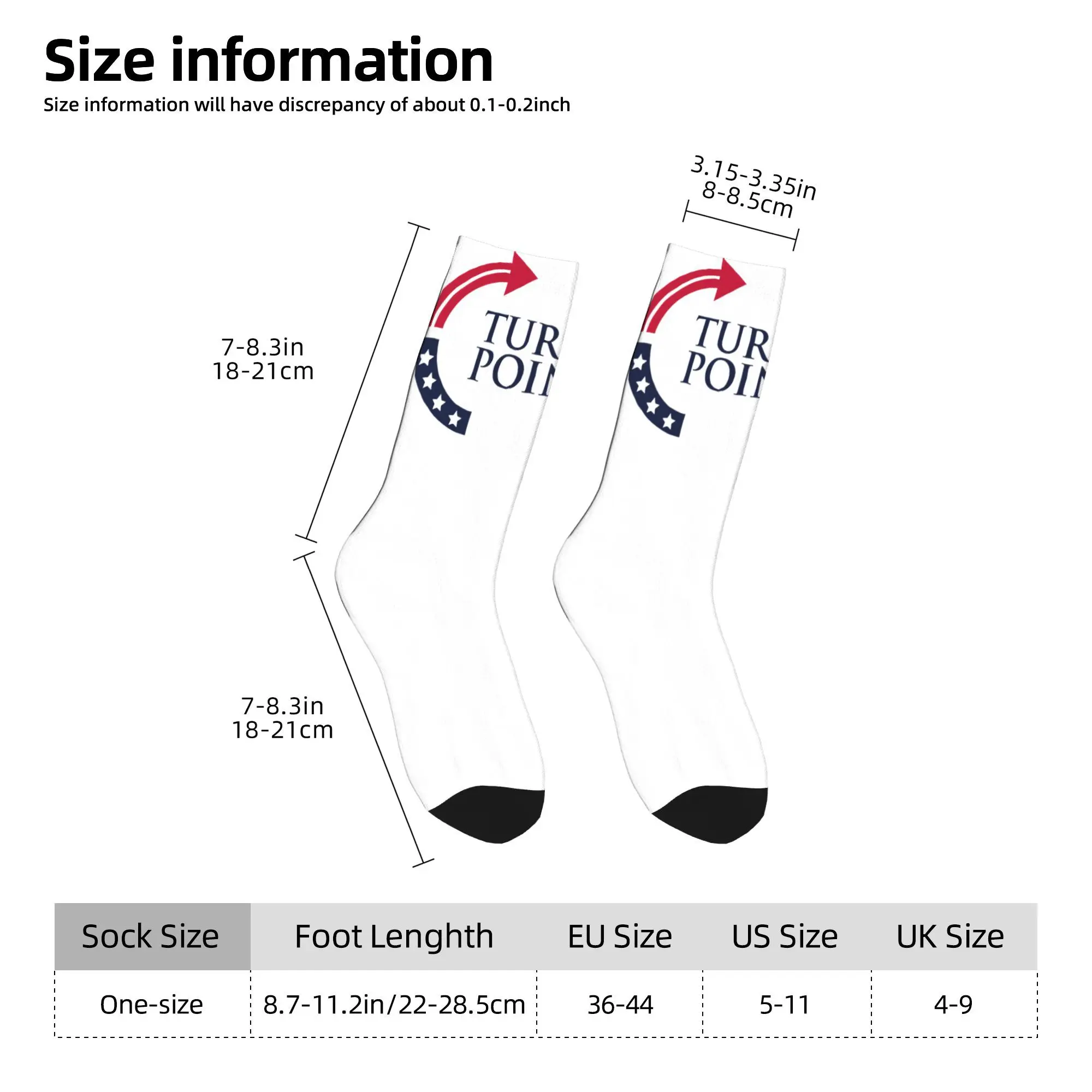 턴잉 포인트 미국 찰리 커크 양말 겨울 스타킹 현대 커플 고품질 양말 인쇄된 야외 미끄럼 방지 양말