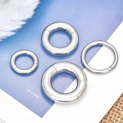 ASTM F136 Titanium Nose Ring Large Gauge Single Hinged Clicker Segment Hoop 6/8/10G Ear Cartilage Piercing Earrings Body Jewelry