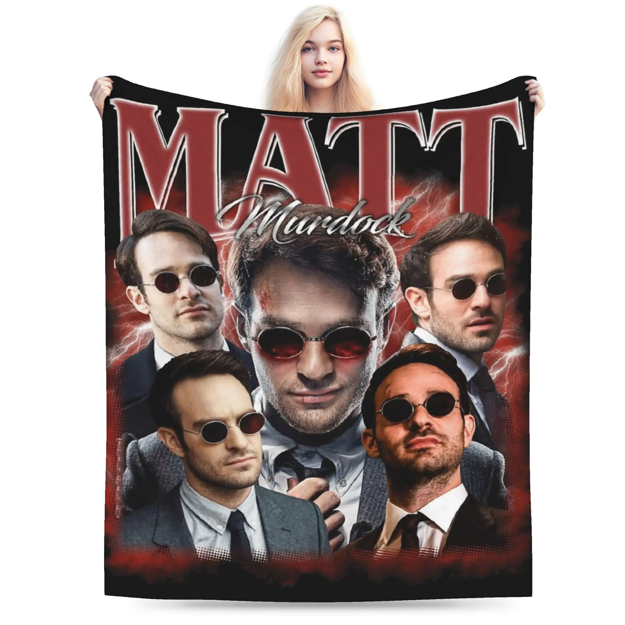 Matts Murdocks Blanket Coral Fleece Plush Spring/Autumn   Multifunction Warm Throw Blanket for Home Travel Plush Thin Quilt