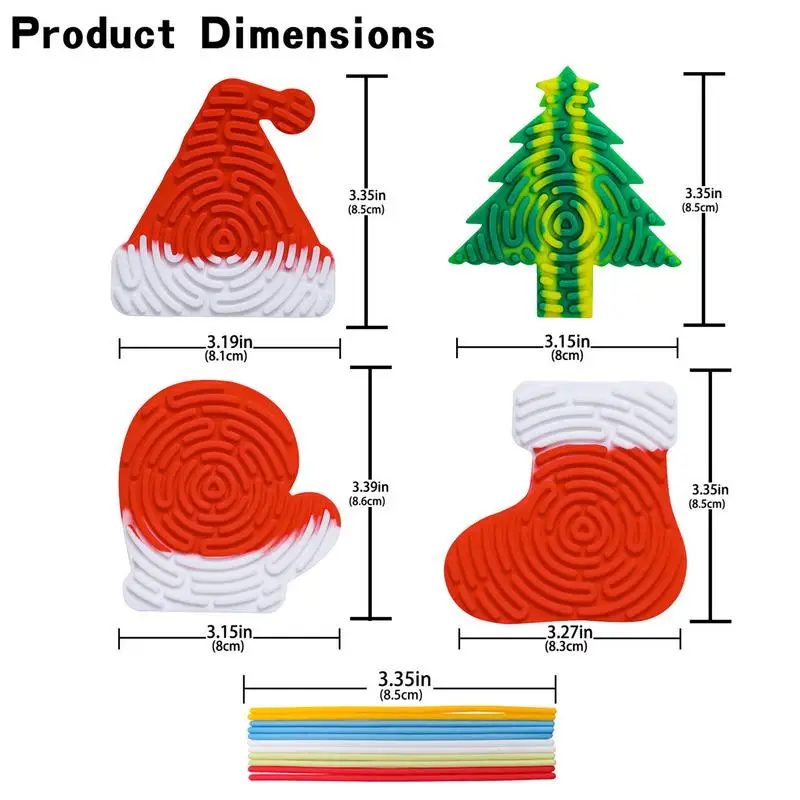 Tablero de actividades sensoriales de silicona, juguete tranquilo Montessori, juego de mesa de actividades de aprendizaje, juguete para aliviar el estrés para niños, regalo de Navidad