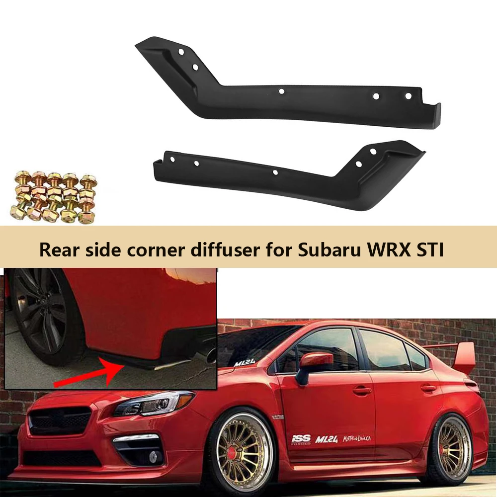 

2 PCS ABS Rear Bumper Splitter Diffuser Canard Wrap Spoiler Side Fender Skirt Lip Canard Protector For Subaru WRX STI 2015 2016