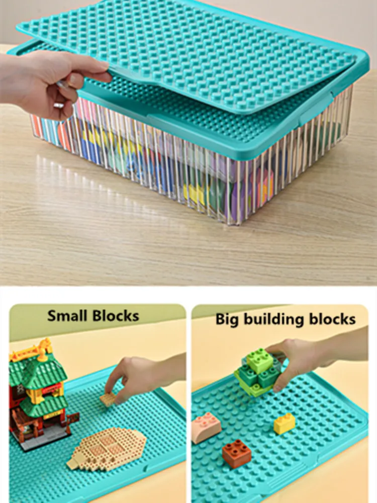 Children's Building Block Jigsaw Puzzle Toy Storage Box Parts Colors Classification Storage Organizer