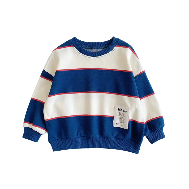 Children's Sweater 2022 Baby Sweater Korean Version Fashionable Boy Long-sleeved Striped Sweater Children's Clothing