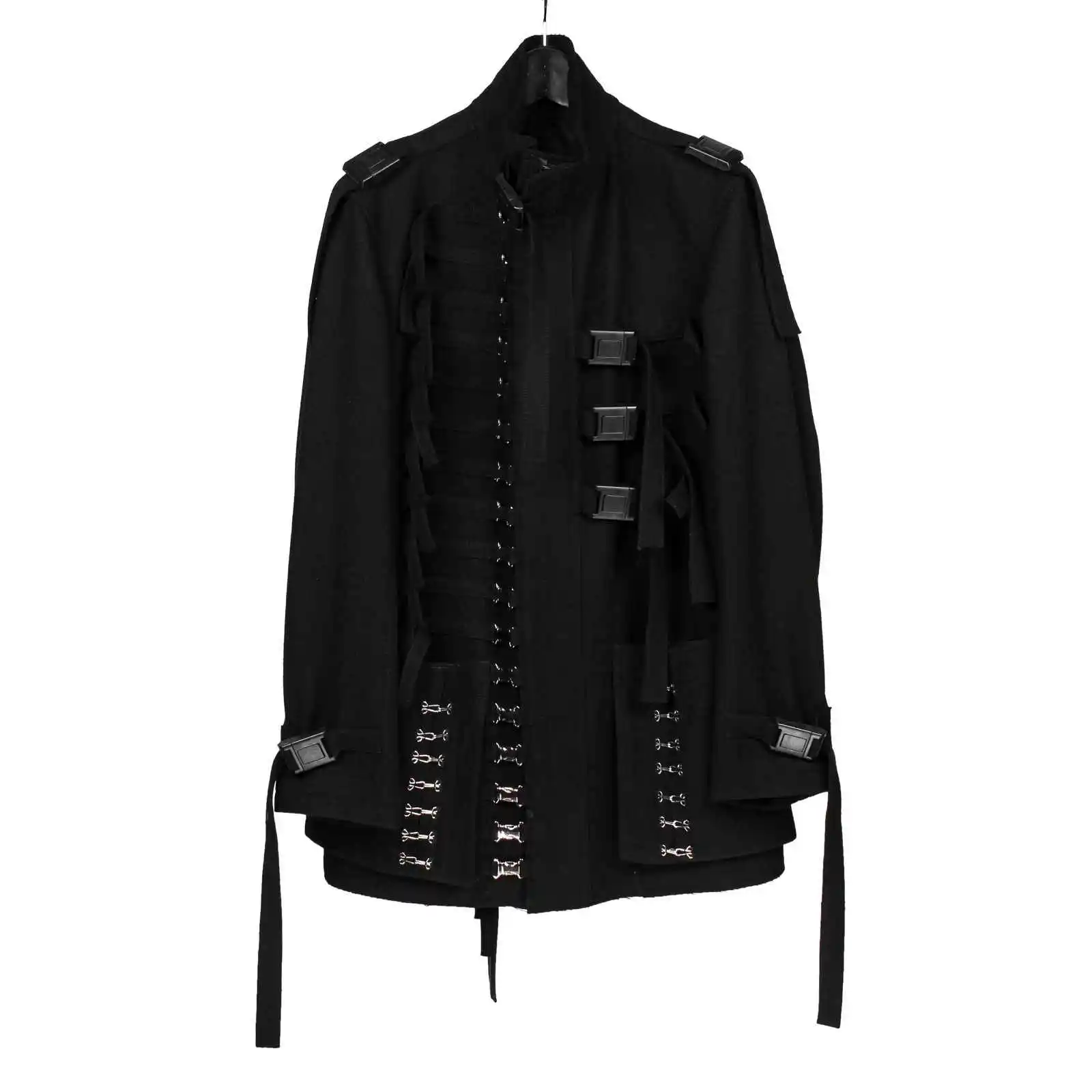 

TOP-YAMAMOTO оригинальный дизайн, темное мужское шерстяное пальто средней длины и пальто, модный бренд, свободное и повседневное.