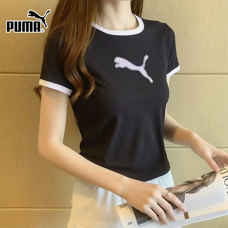 Puma short-sleeved T-shirt for women, new summer style, casual running sportswear, breathable 637865-01-68