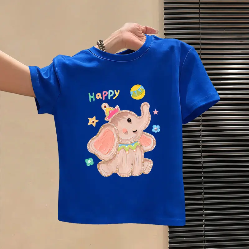 Butterfly Puppy Printed Children's T-shirt New Personalized Parent-child Outfit Fashionable Casual Round Neck Daily T-shirt