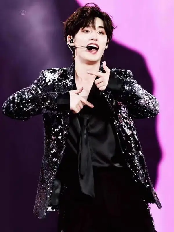 

New Style Black Sequin Blazer Performance Costumes Party Stage Show Singer Dancer Stage Outfit