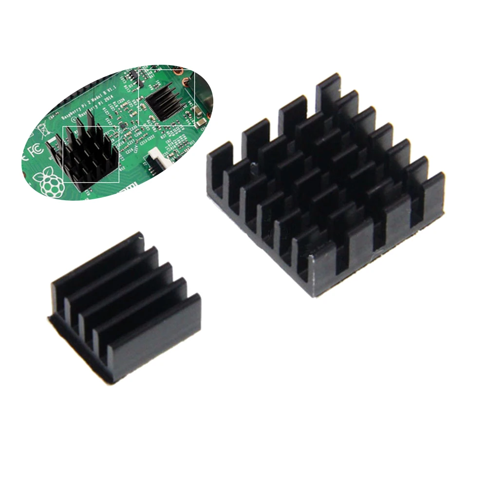 

2 шт. радиатор, алюминиевый радиатор, комплект охлаждения для 3b 3b Plus, охлаждающий блок радиатора печатной платы, алюминиевый радиатор