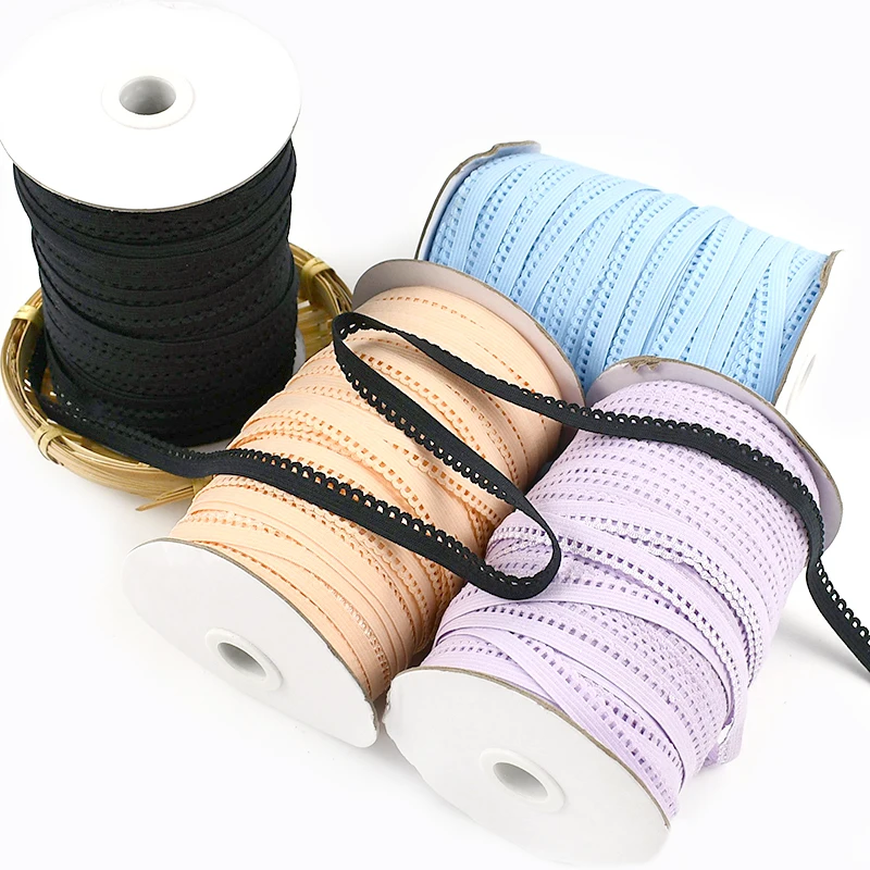 2-20M Colored Elastic Band for Bra Straps Wave Lace Trim Underwear Shoulder Rubber Ribbon Decor DIY Garment Sewing Accessories