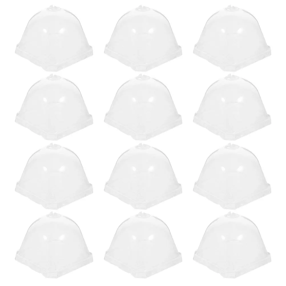 

12pcs Square Plant Cloche Covers Transparent Humidity Dome For Succulents Garden Protection Plastic Bell Cover Mini Greenhouse