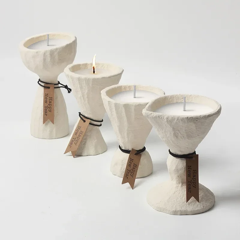 for Nordic Simple Ceramic Aromatherapy Candle Cup DIY Empty Candle Holder Ornament Soybean Wax Container Straight Tube