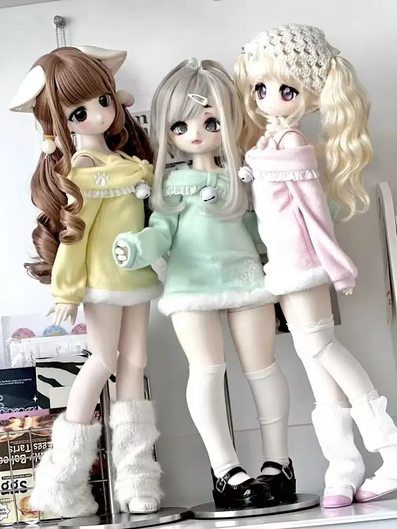 

bjd doll clothes are suitable for 1/4 size off-the-shoulder long-sleeved dress tops and doll accessories