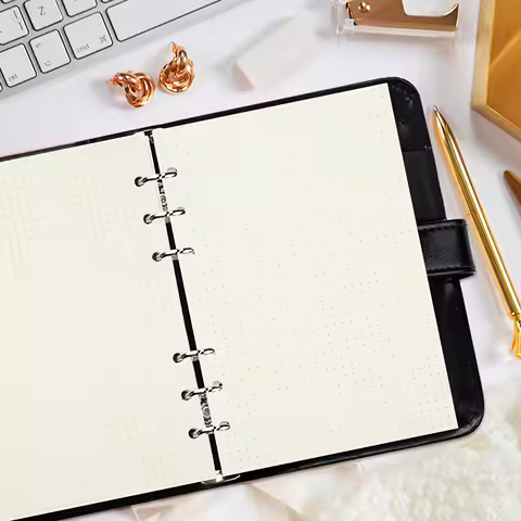 4Pcs A5 Refill Paper for Loose Leaf Notebook Thick 6 Hole Punch Dotted Lined Grid Planner Inserts A5 Binder Paper Replacement