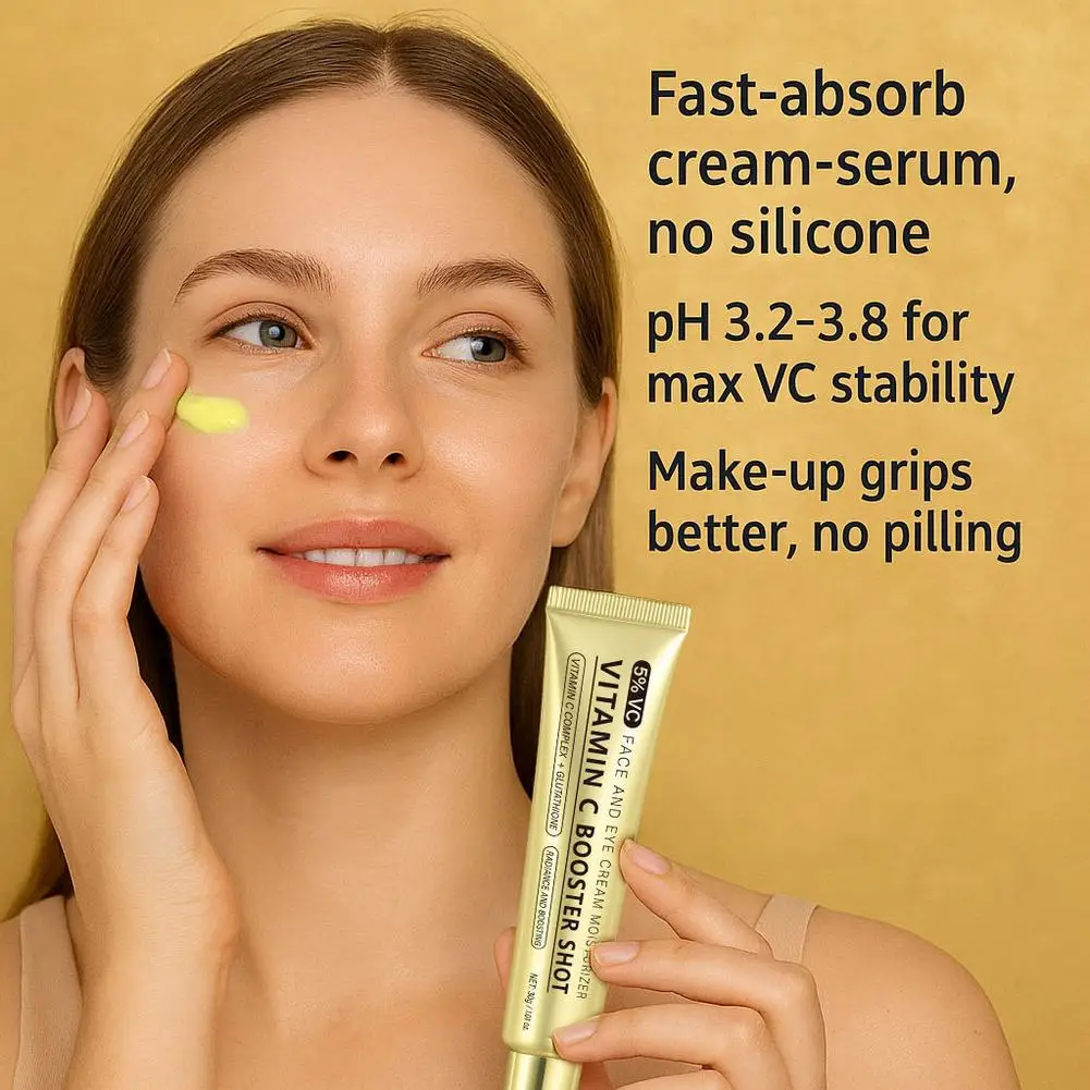 Suero hidratante con vitamina C, crema para rostro y ojos, hidratación profunda y fijación, ligero, no graso, para todo tipo de piel, 1-5 unidades