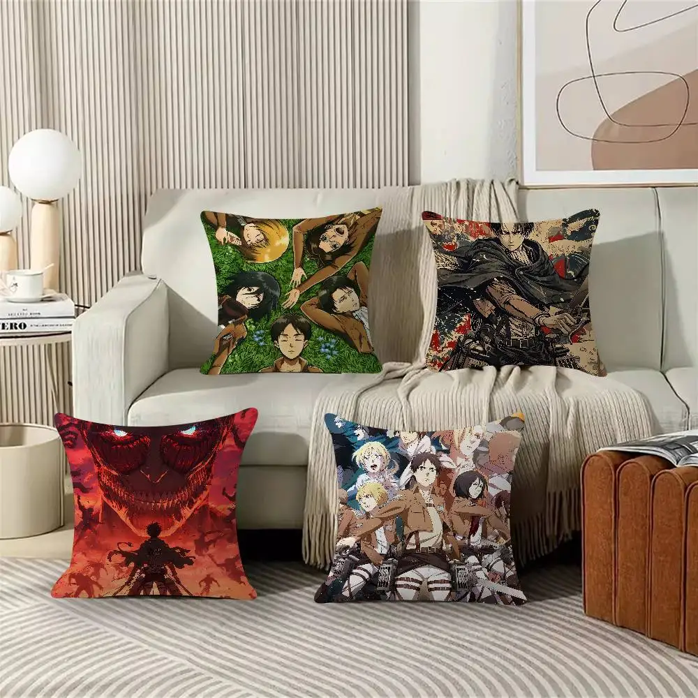 A-Attack On Titan Anime Levi Ackerman Pillow Case For Sofa Decor Car Office Room Printing Cushion Cover Decorations Protector