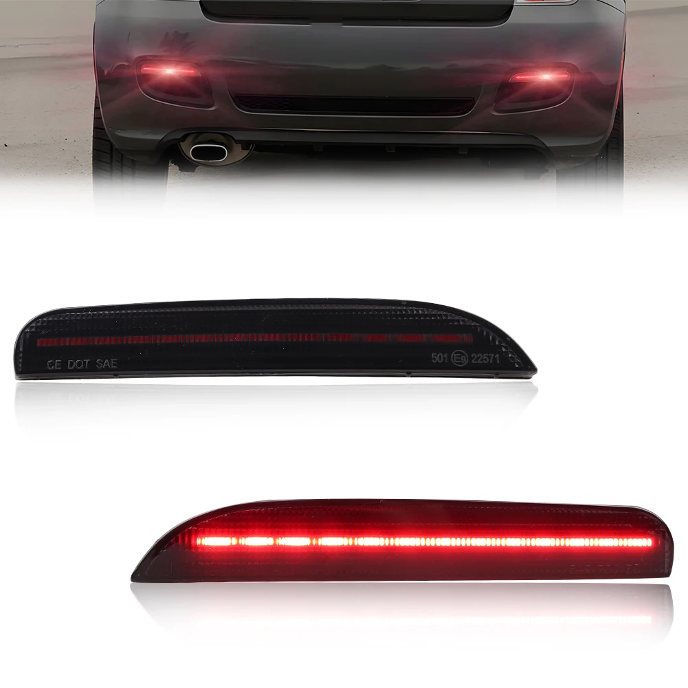 

2X Rear Bumper Reflector Light Brake Light Tail Light DRL Turn Signal Light W/Red LED For 2012 2013 2014 2015 2016 2017 FIAT 500
