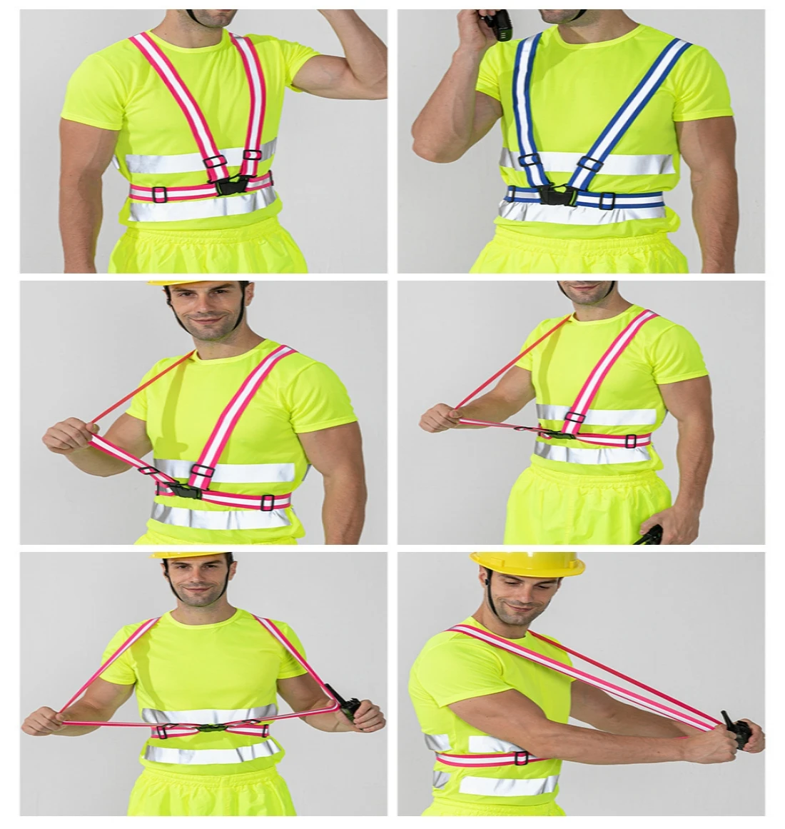 Adjustable Safety Vest Highlight Reflective Straps Safety Jacket Night Work Running Riding Clothing Elastic Band