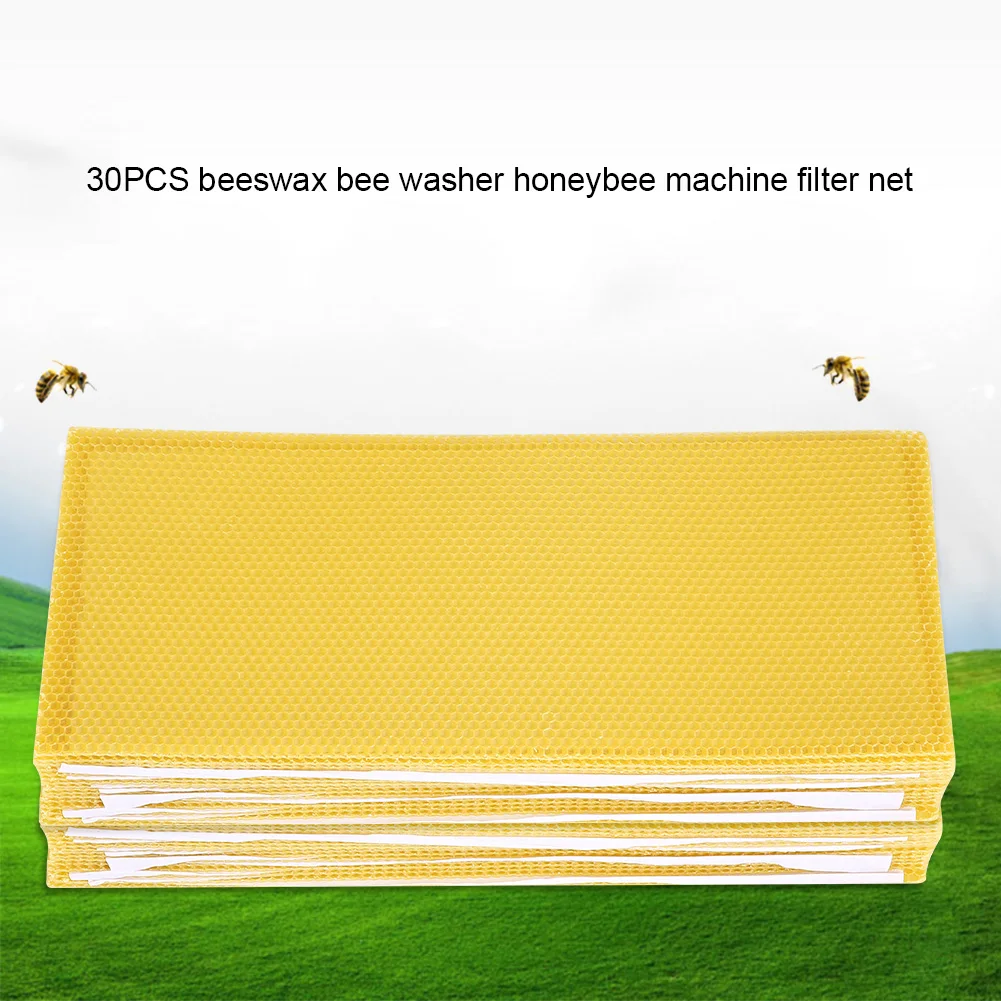 30Pcs Beekeeping Nest Box Foundation Beeswax Honeycomb Sheets Beekeeper Tools