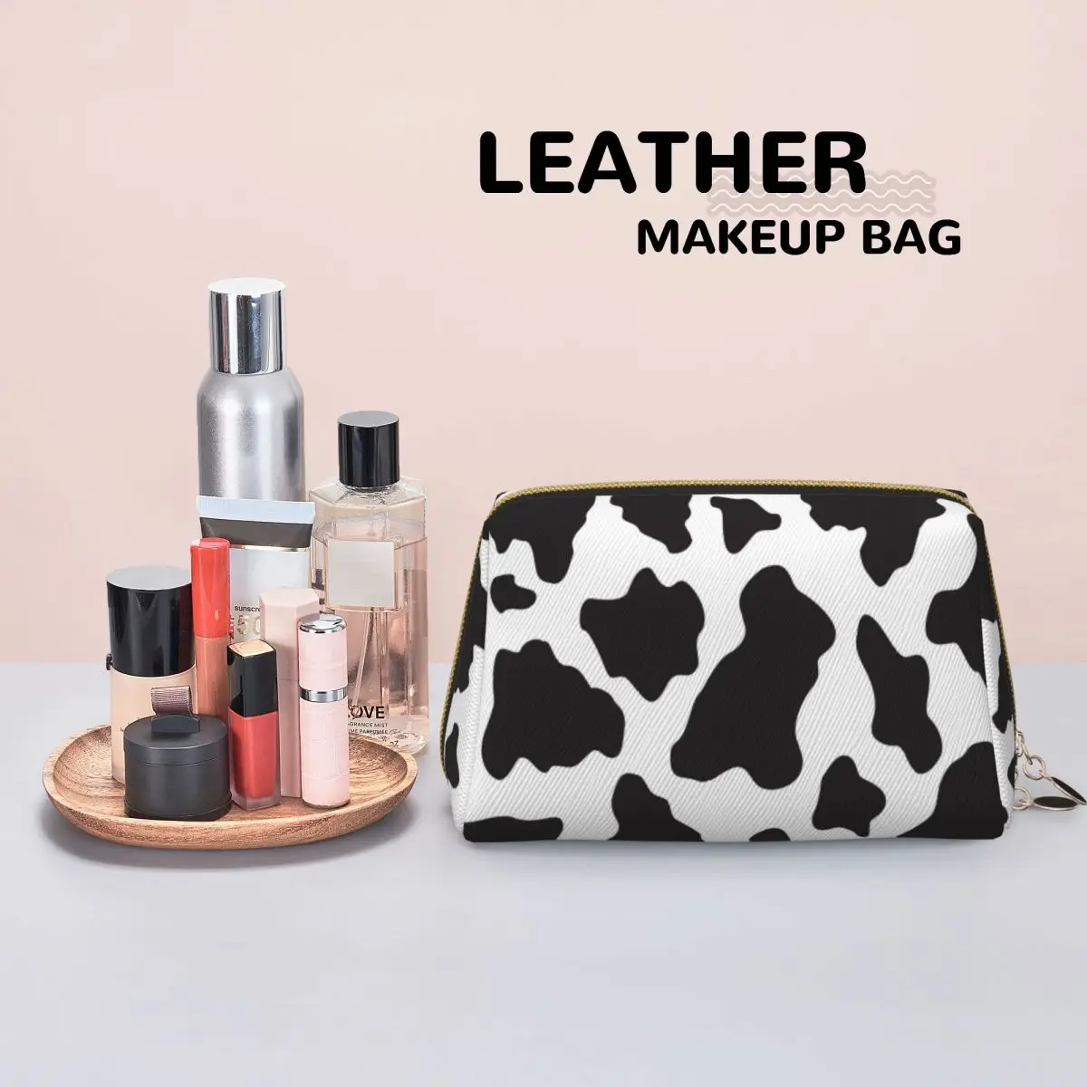 البقرة الحيوان طباعة كاوبوي البلد مزرعة المرأة حقيبة مستحضرات التجميل السفر ماكياج المنظم الحقيبة أدوات الزينة تخزين Dopp عدة #2