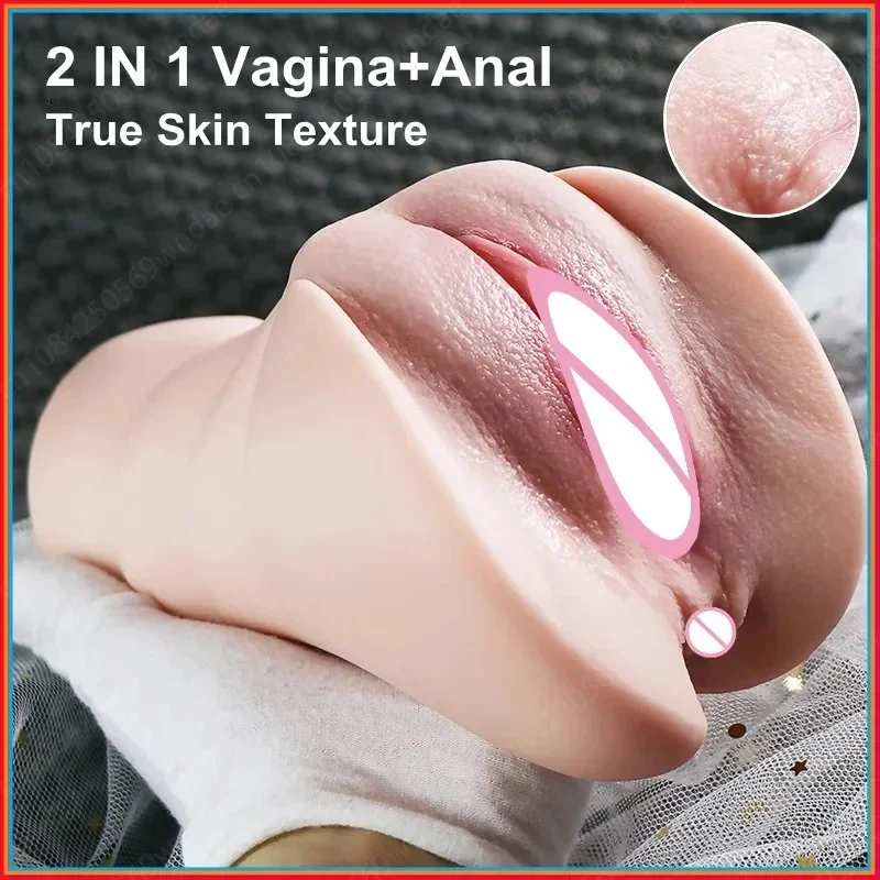 Sex Toys 3D Realistic Artificial Vagina fleshlight Real Vagina Sextoys Silicone Adult Product Male Masturbators Cup 2 holes 18+