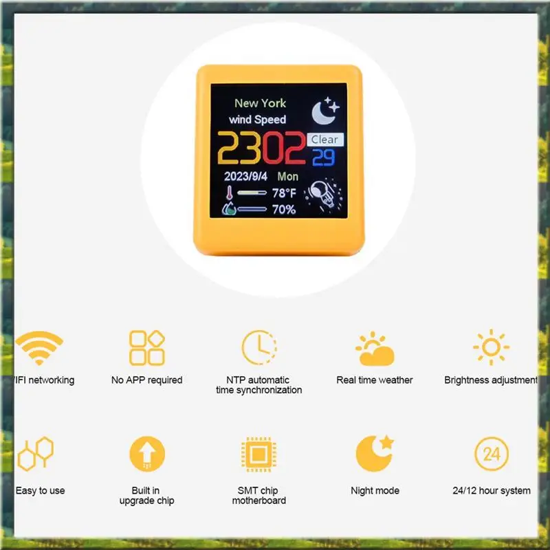 

ABGZ умные WIFI часы с метеостанцией DIY милые ПОДАРОК анимации украшение рабочего стола электронный альбом функция мини-часы C прочный