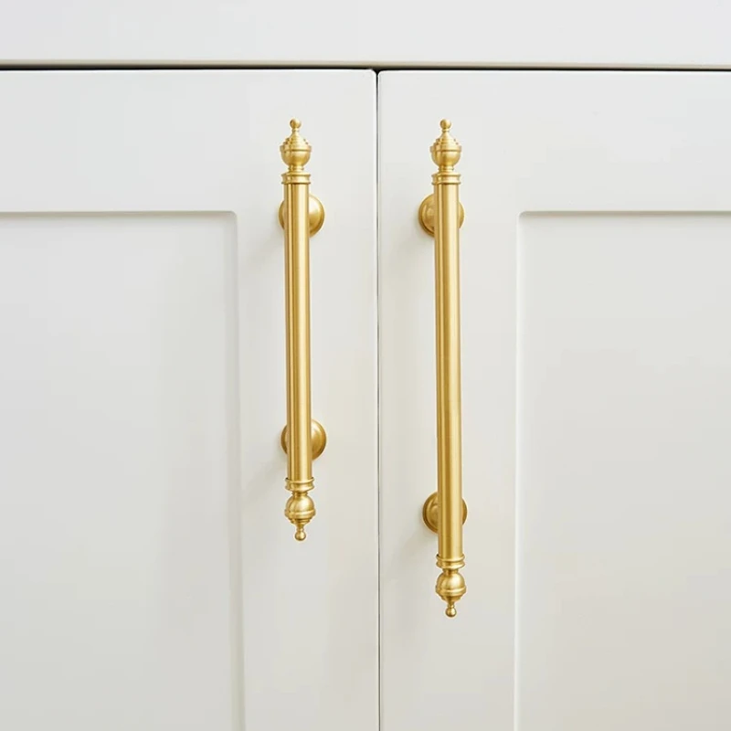 Brass Handle Kitchen Cabinet Solid Brushed Pull Wardrobe Drawer Knob Hardware Furniture Brass Handles