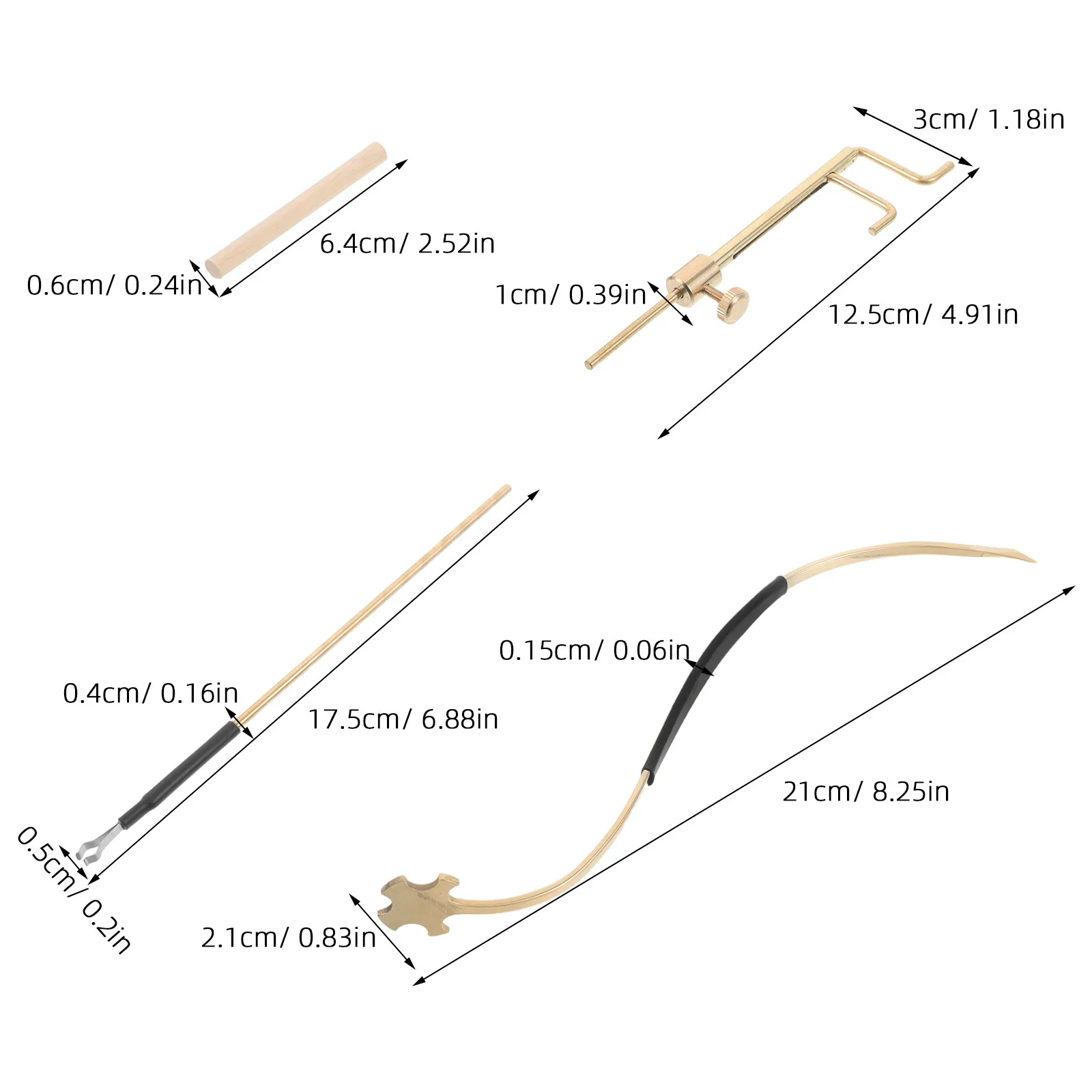4Pcs Violin Soundpost Setter Tool Precise Microadjustment Violin Install Tool Repair Kit for Luthier Workshop Home Use Musical
