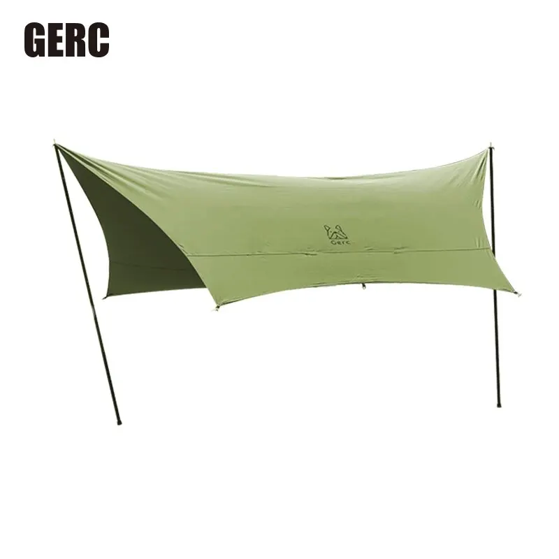 GERC Polyester Canopy Outdoor Tent Camping Folding Portable Vinyl Sunshade, Sun Protection and Rain Protection Camping Cloth