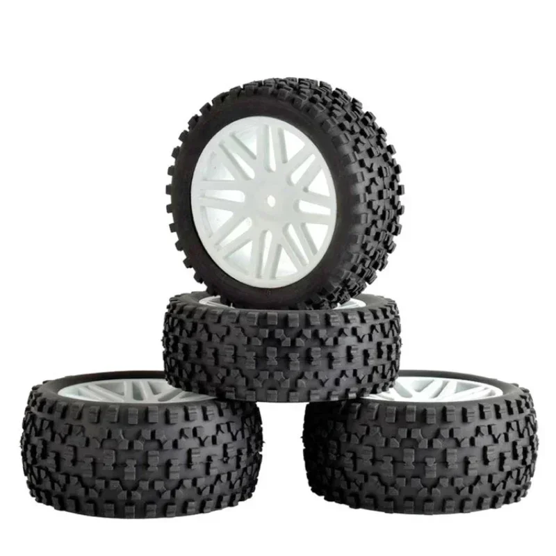 Roues et pneus en caoutchouc pour Buggy RC 1/10, support de moyeu hexagonal de 12mm pour voiture tout-terrain RC HSP HP, 4 pièces/lot