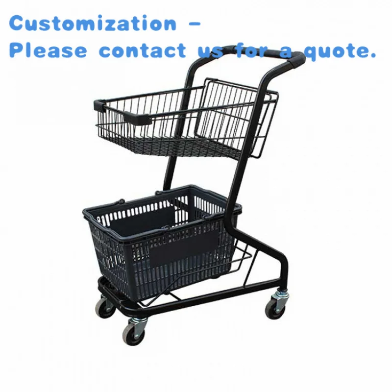 

на заказ. Тележка для покупок Kingice 2-х ярусная тележка для покупок в супермаркете Carritos Para Compras Тележка для детализации с 4 часами