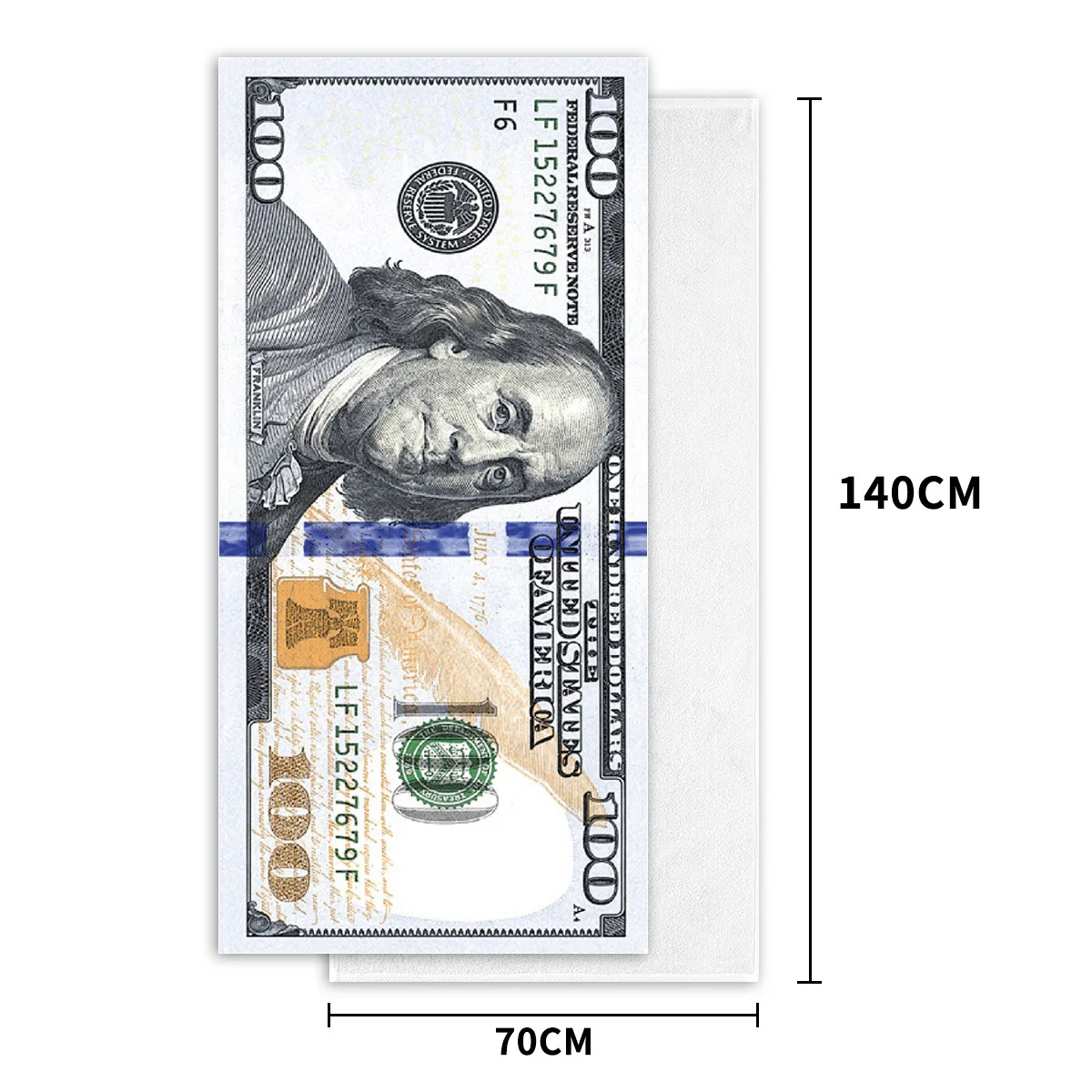 Beach Towel US Dollar Pattern Bathtowel Ultra-fine Fiber Printed  Absorbent Washcloth Swimming  Facecloth Sleeping Blanket
