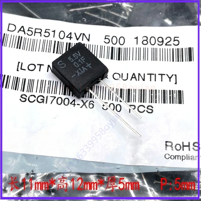 for DA5R5104 5.5V 0.1F Square Super Farad Capacitor 104   100pcs