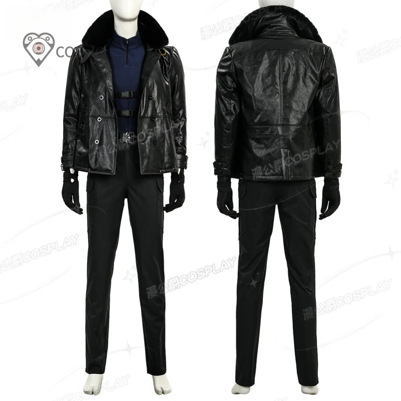 

Game Resident Evil Requiem Leon·S·kennedy Cosplay Costume Men handsome leather jacket shoes prop gloves Halloween party uniform