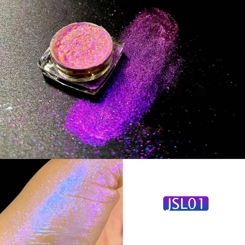 Poudre caméléon aurore 9 couleurs, Pigment miroir irisé au néon pour ongles et fard à paupières, paillettes corporelles, poussière de paillettes à changement magique