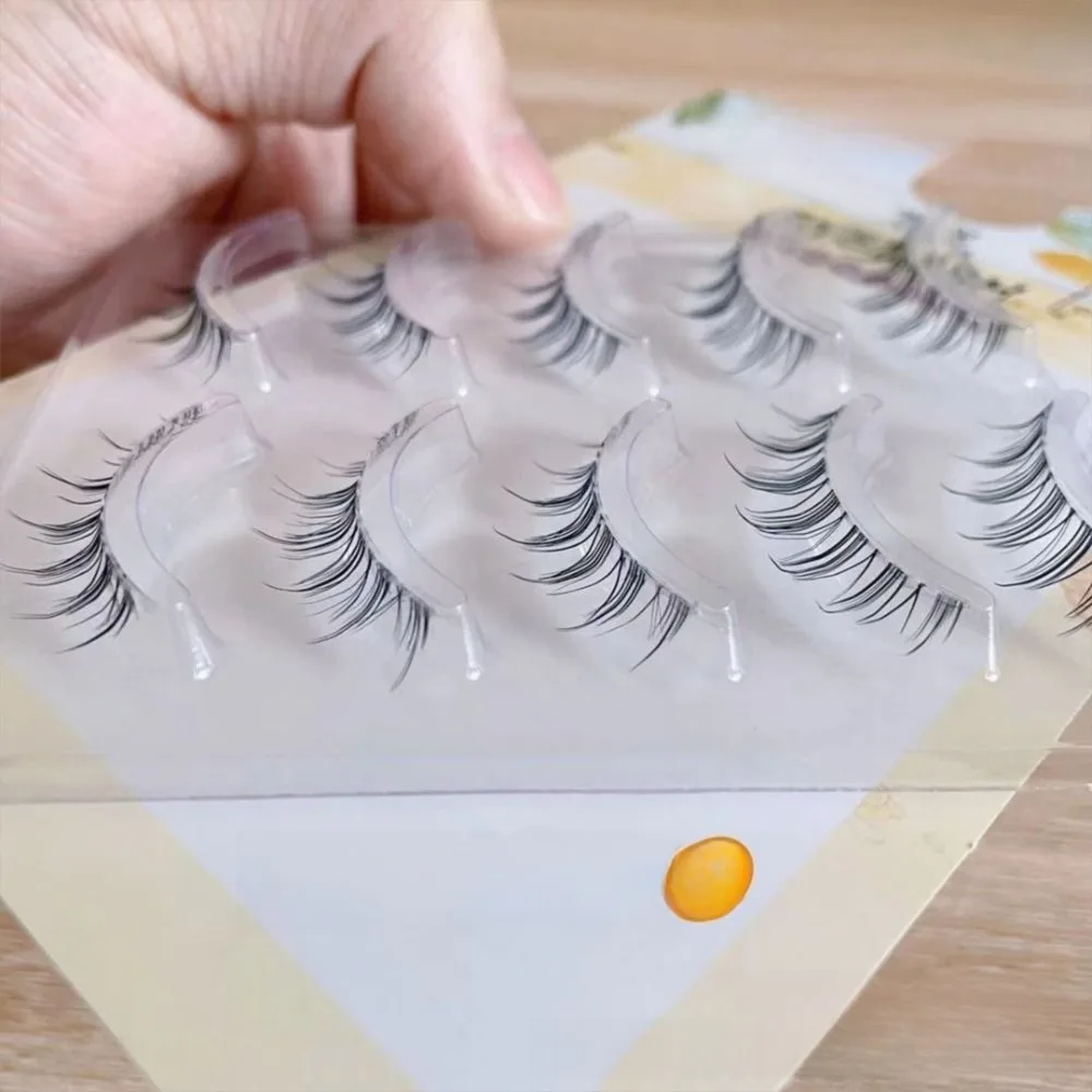 5 Pairs New Transparent Stem False Eyelashes Natural Soft Eye Lashes Manga Eye Thick Lash Extension Eye Makeup