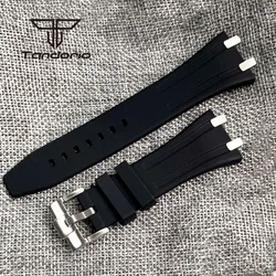 Black/White/Blue/Orange/Yellow/Green Multicolor Silicone Watchband Rubber Strap Steel Buckle Fit for 42mm Octagonal Watch Case