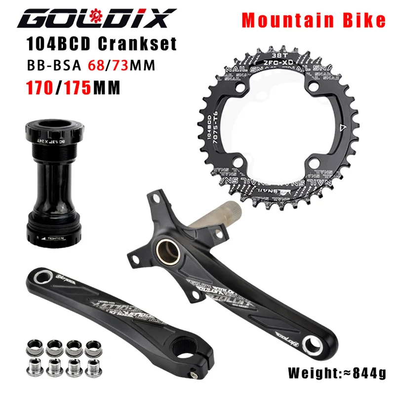 Manivela de Bicicleta Goldix MTB 104BCD 170mm em Liga de Alumínio