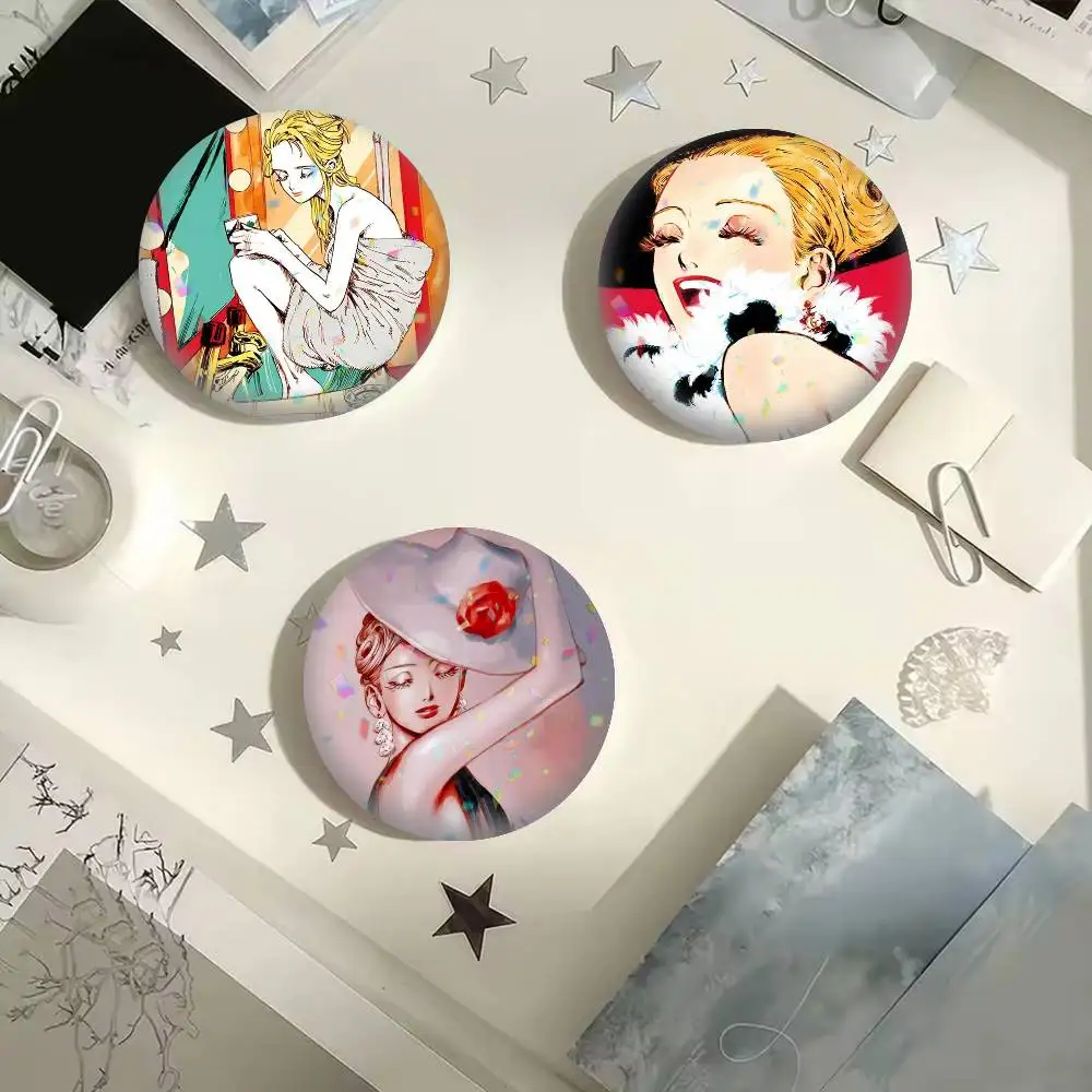 Cartoon V-Veil E-Emma  25 32 44 58 75mm Badges Personalized Round Brooches Pins Accessory Gift