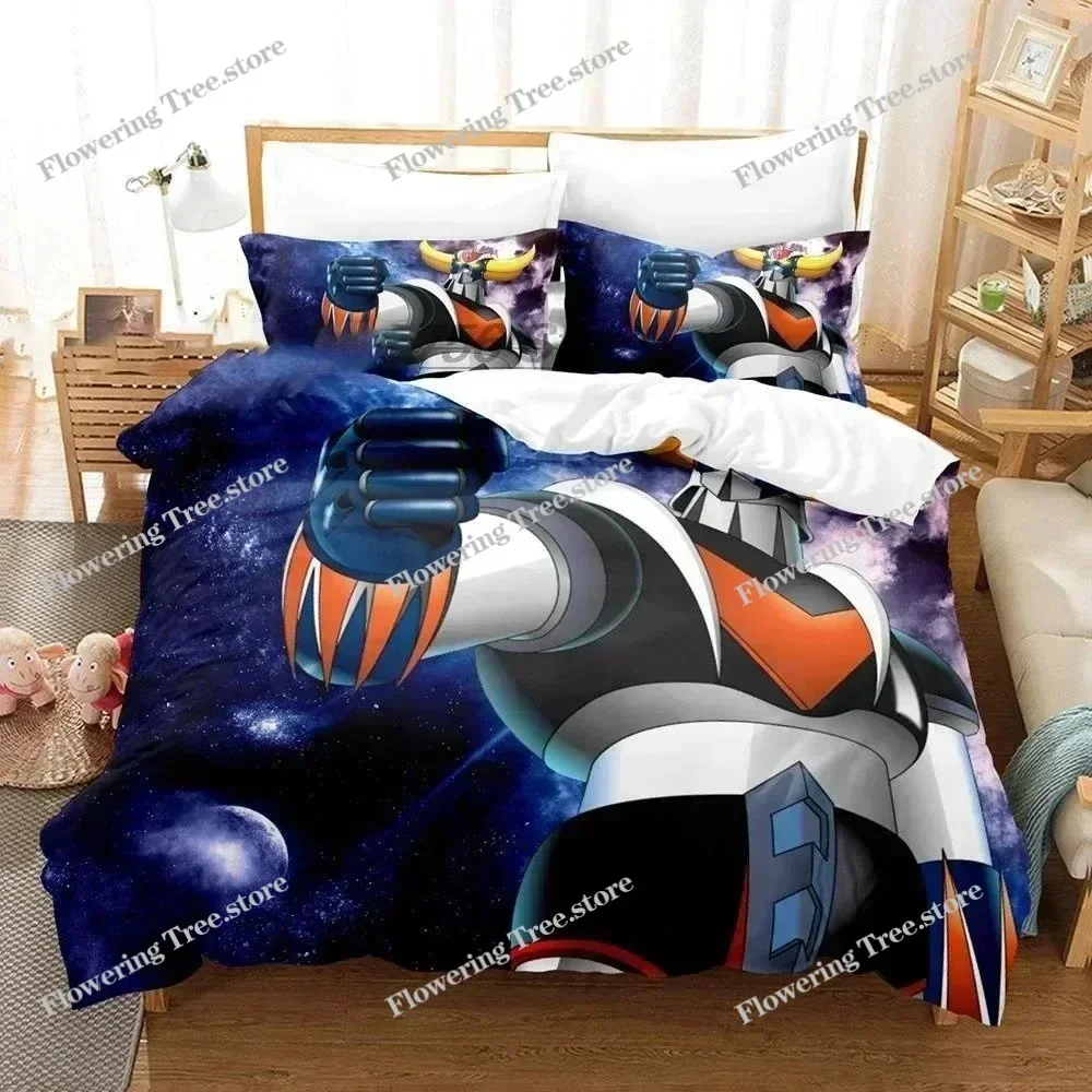 Cartoon Goldorak Grendizer Bedding Set Duvet Cover Bed Set Quilt Cover Pillowcase Comforter king Queen Size Boys Adult029592FQH