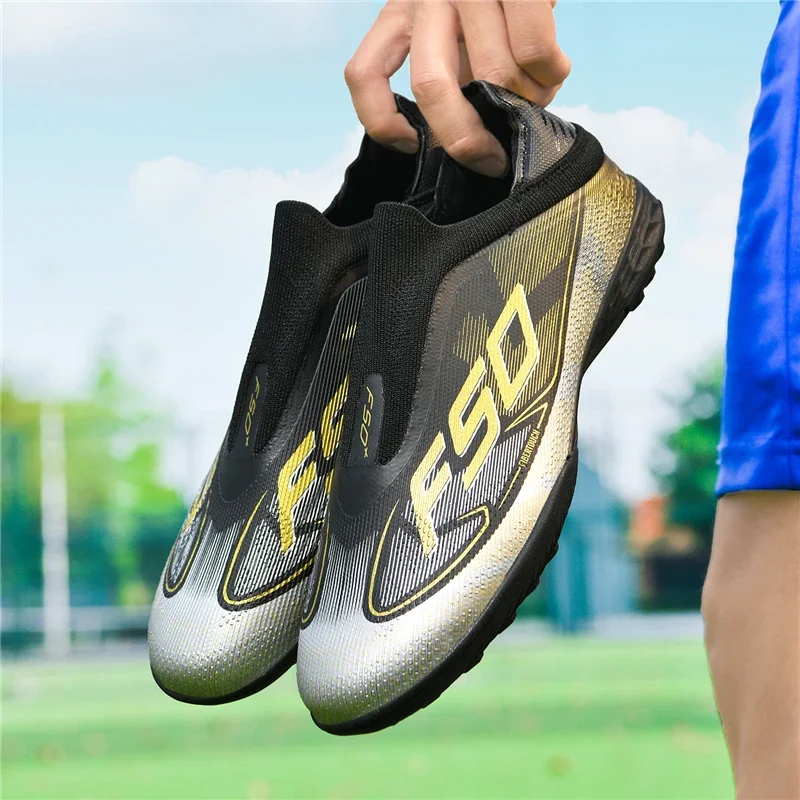 Neue Fußballschuhe für Herren, Sportschuhe, ultraleichte Outdoor-Fußballschuhe, Futsal, rutschfest, hochwertig, hoher Knöchelschutz, atmungsaktiv, für Wettkämpfe geeignet. – Detail 29